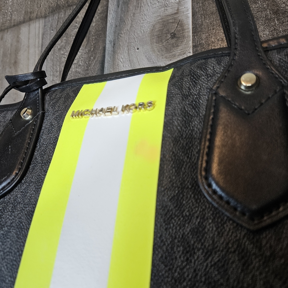 Michael Kors Black and Yellow Tote Bag - Picture 4 of 7